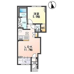 エトワール　キリ 1階1LDKの間取り