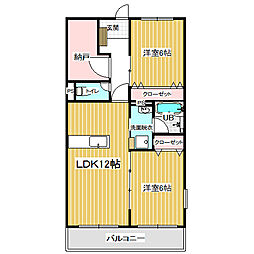 AIRLIX大岩 2SLDKの間取図画像