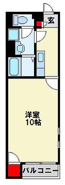 福岡県直方市大字感田(賃貸アパート1K・2階・29.39㎡)の写真 その2