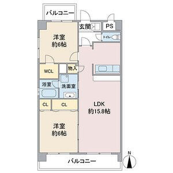 愛知県名古屋市守山区小六町(賃貸マンション2LDK・4階・61.30㎡)の写真 その2