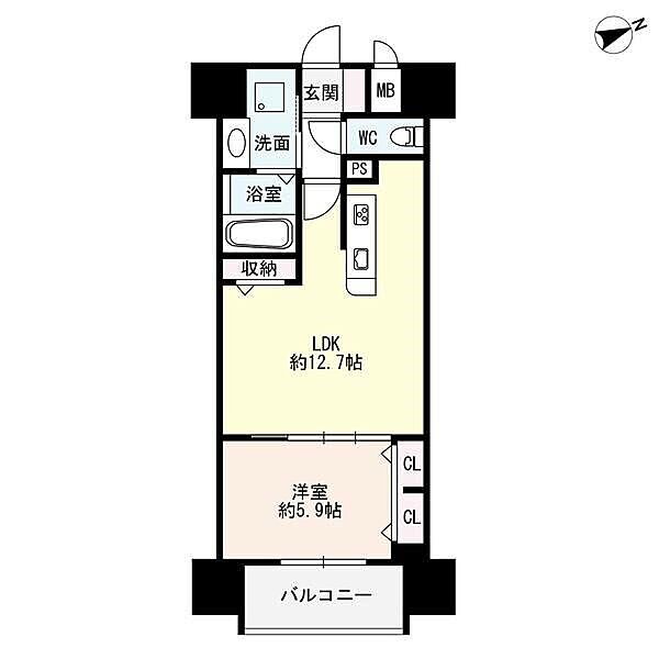 愛知県名古屋市中区新栄２丁目(賃貸マンション1LDK・8階・44.52㎡)の写真 その2