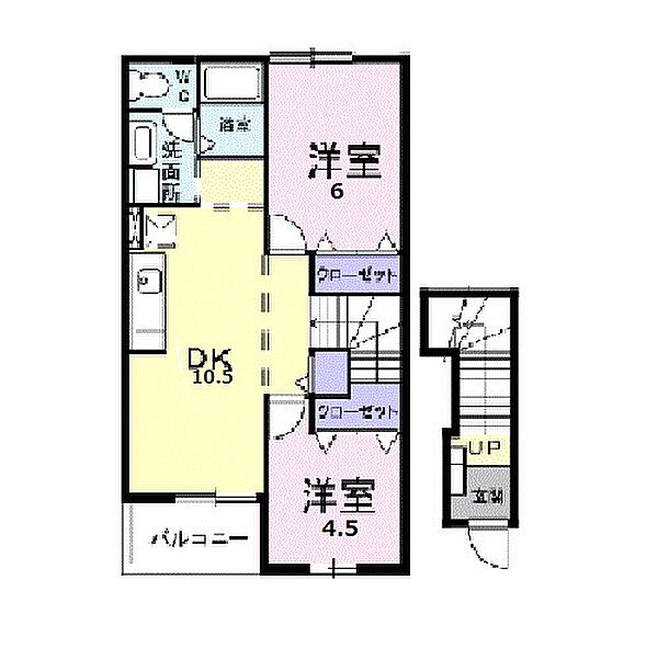 愛知県名古屋市守山区脇田町(賃貸アパート2LDK・2階・51.67㎡)の写真 その2