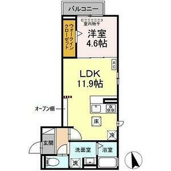 愛知県名古屋市東区大幸４丁目(賃貸アパート1LDK・3階・40.65㎡)の写真 その2