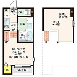 名鉄瀬戸線 守山自衛隊前駅 徒歩3分の賃貸アパート 1階1Kの間取り