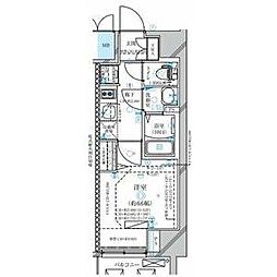 名古屋市営東山線 今池駅 徒歩8分の賃貸マンション 11階1Kの間取り