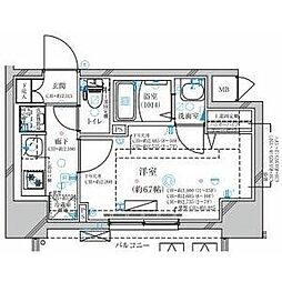 名古屋市営東山線 今池駅 徒歩8分の賃貸マンション 14階1Kの間取り