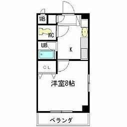 レージュ　ウエスト 1階1Kの間取り