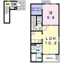 愛知県名古屋市守山区桔梗平１丁目（賃貸アパート1LDK・2階・43.80㎡） その2