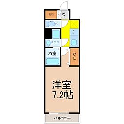 名古屋市営名城線 黒川駅 徒歩9分の賃貸アパート 8階1Kの間取り