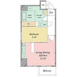 名古屋市営名城線 久屋大通駅 徒歩5分の賃貸マンション 3階1LDKの間取り