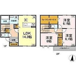 リアンヴェール 3LDKの間取図画像