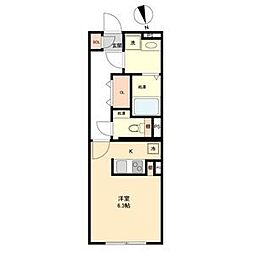 LUORE城西 3階ワンルームの間取り