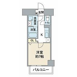 コートバスク 3階1Kの間取り