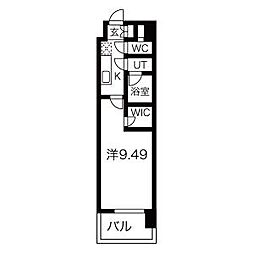レジデンシア今池 4階1Kの間取り