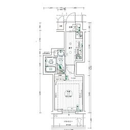 エステムコート名古屋泉プラチナムゲート 8階1Kの間取り