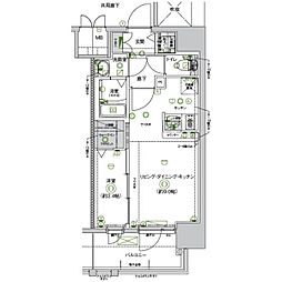 CREST TAPP志賀本通 11階1LDKの間取り