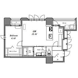 名古屋市営桜通線 久屋大通駅 徒歩4分の賃貸マンション 6階1LDKの間取り