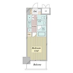 レジディア高岳 1Kの間取図画像