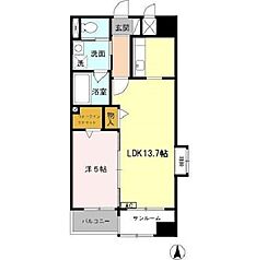 あいさきがけ 1LDKの間取図画像