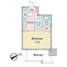リバーコート砂田橋 1Kの間取図画像