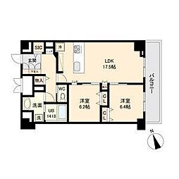 グランルクレ新栄ウエスト 2LDKの間取図画像