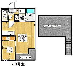 グランティックルーチェ志賀本通 1LDKの間取図画像