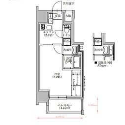 TENAS 1Kの間取図画像