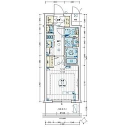 エステムコート名古屋新栄アクシス 1Kの間取図画像