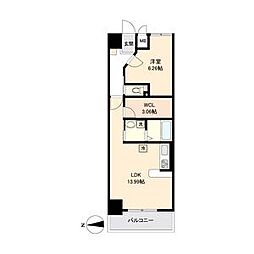 ファインブルーム新栄 1LDKの間取図画像