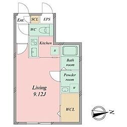 BRANCHE城西 ワンルームの間取図画像