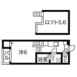 ハーモニーテラス長田町 1Kの間取図画像