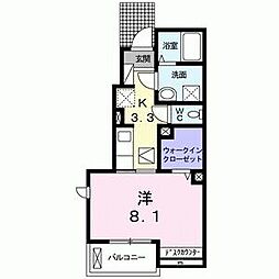 シャンブル 1Kの間取図画像