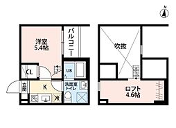 ALLURE358 1Kの間取図画像