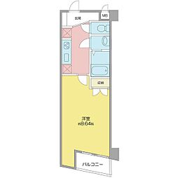 アビターレ豊前 1Kの間取図画像