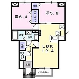 チェスナットハート2 2LDKの間取図画像