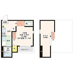 名古屋市守山区鳥羽見2丁目アパート 1Kの間取図画像