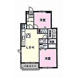 グランソレイユ 2LDKの間取図画像