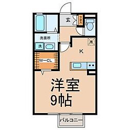 セジュール松ヶ枝 ワンルームの間取図画像