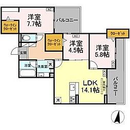 Century Grove 守山 3LDKの間取図画像