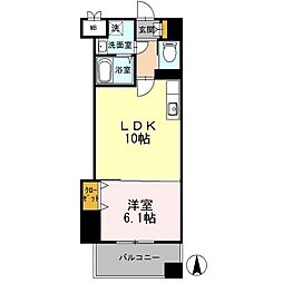 カスタリア志賀本通 1LDKの間取図画像