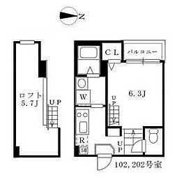 ハーモニーテラスディアコート浄心 1Kの間取図画像