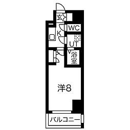 エスリード泉プライム 1Kの間取図画像