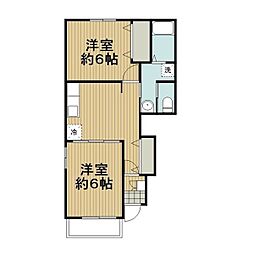 スカイパーク 2DKの間取図画像