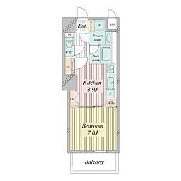 レジディア高岳 1DKの間取図画像