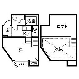 Creo庄内通参番館 1Kの間取図画像
