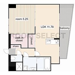 H-CLASSYTAKAOKA 1LDKの間取図画像