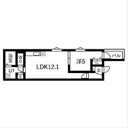 名古屋市北区生駒町7丁目アパート 1LDKの間取図画像