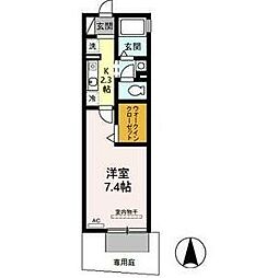 ソレイユ 1Kの間取図画像