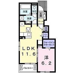 ル・ソレイユ1 1LDKの間取図画像