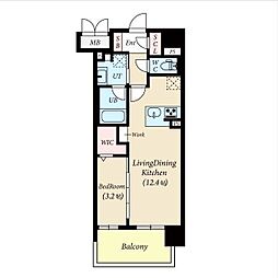 名古屋市東区泉3丁目マンション 1LDKの間取図画像